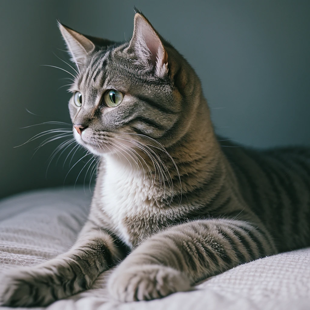 a cat with grey fur