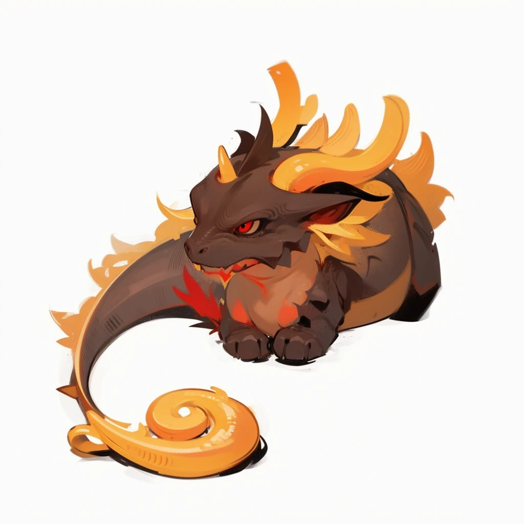 Dragon with red scales, big eyes, Disgruntled face Japanese,{{best quality}}, {{masterpiece}}, {{ultra-detailed}}, {illustration}, {detailed light}, {an extremely delicate and beautiful}