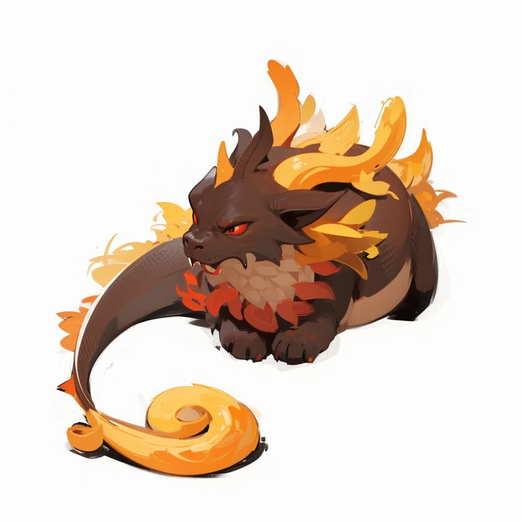Dragon with red scales, big eyes, Disgruntled face Japanese,{{best quality}}, {{masterpiece}}, {{ultra-detailed}}, {illustration}, {detailed light}, {an extremely delicate and beautiful}