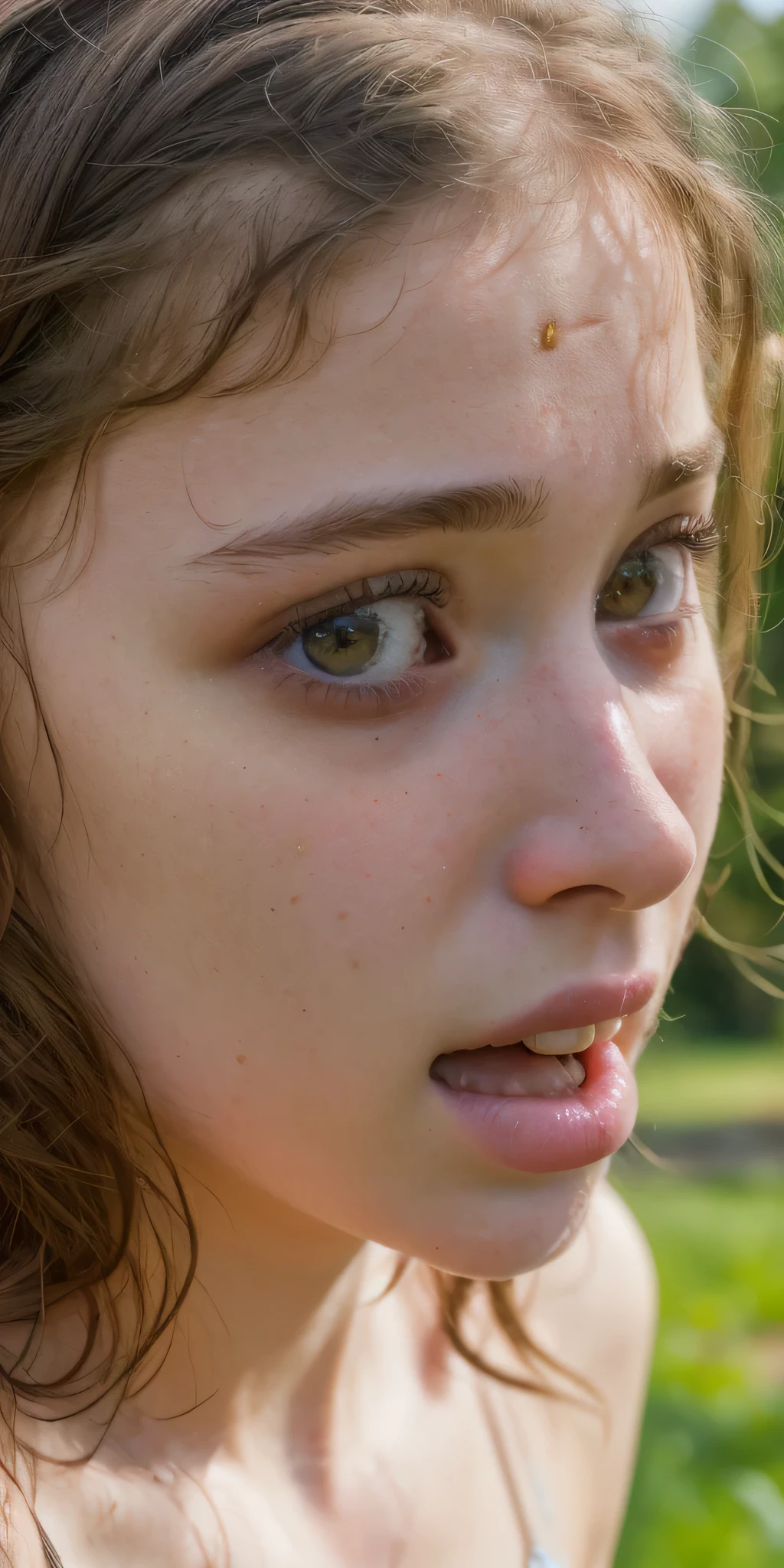 (((Realistic Ultra-HD quality details))) 1 girl, untreated hillbilly, plein-air,