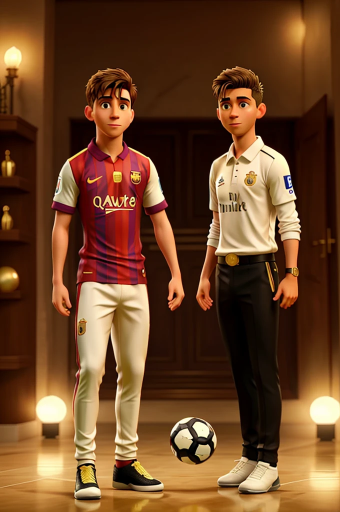 Messi and CR7 with golden balls