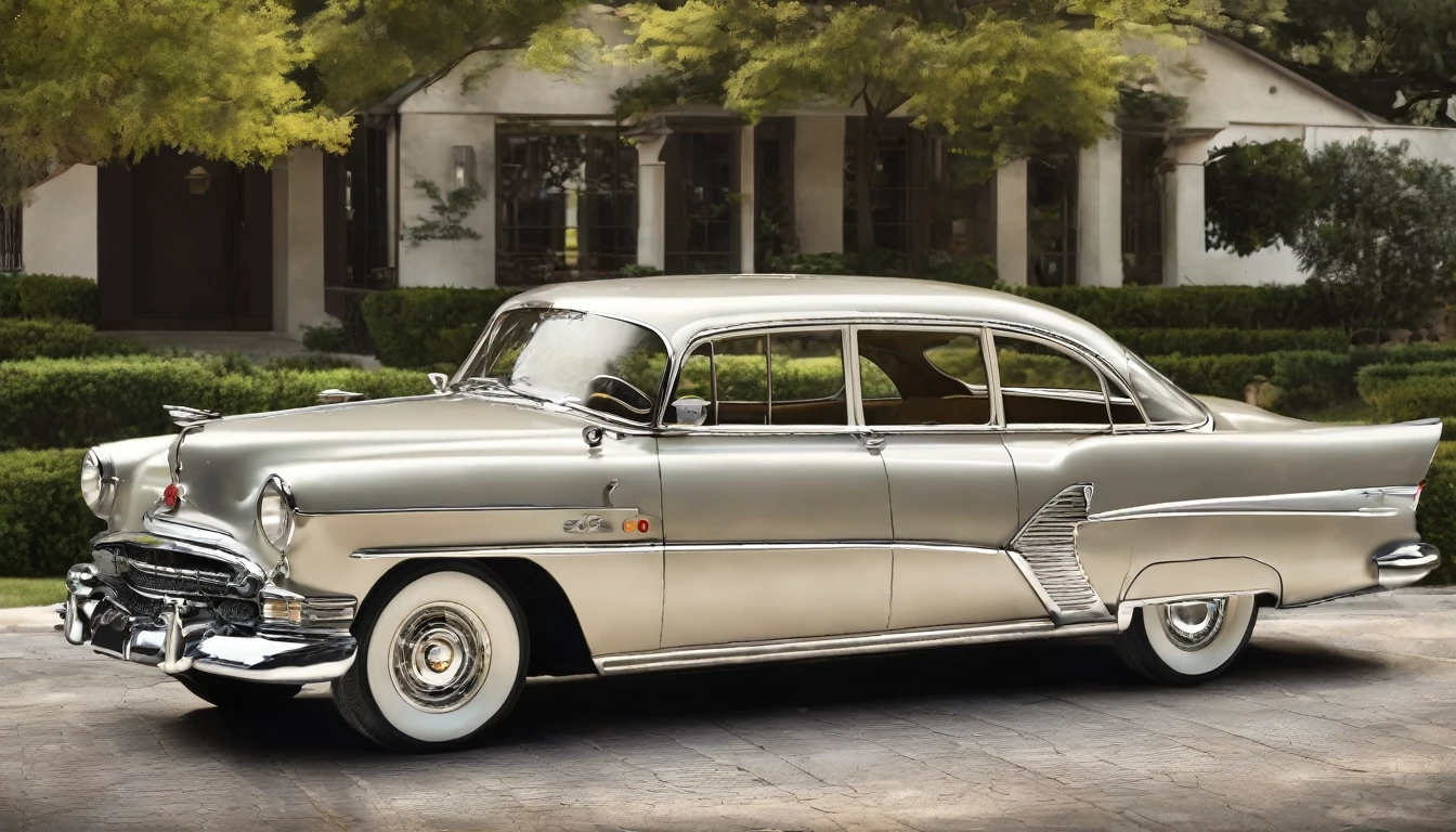 vintage car( 50th Generation, 60&#39;S, )Belair、Classic Cars、Right front angle、Low - Angle