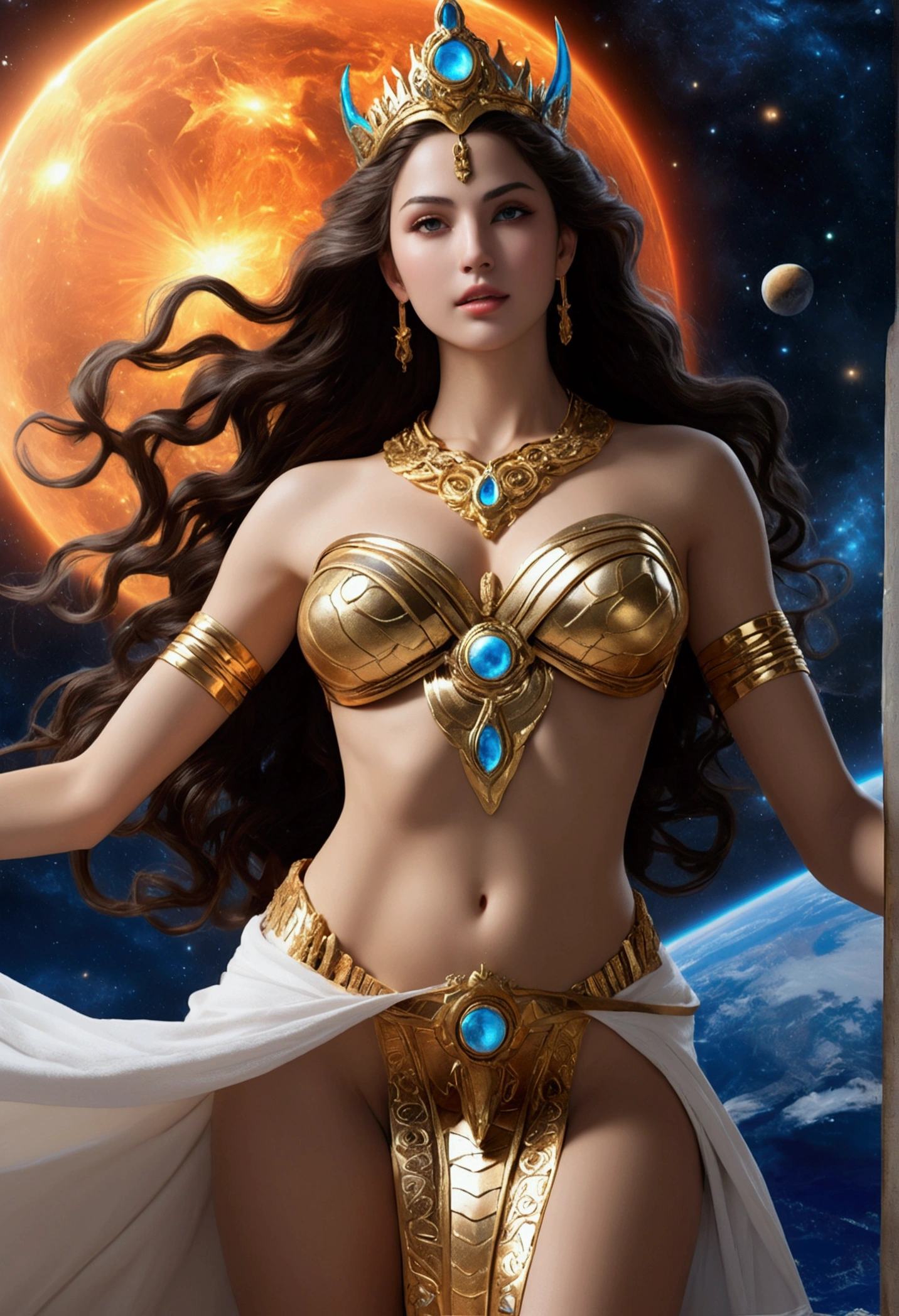 ((Masterpiece, top quality, high resolution)), ((highly detailed CG unified 8K wallpaper)), (huge stunning goddess shot, very hot and sexy, jaw-dropping beauty, perfect proportions, beautiful body, slim body beauty:1.3), A huge whale is swimming in space,