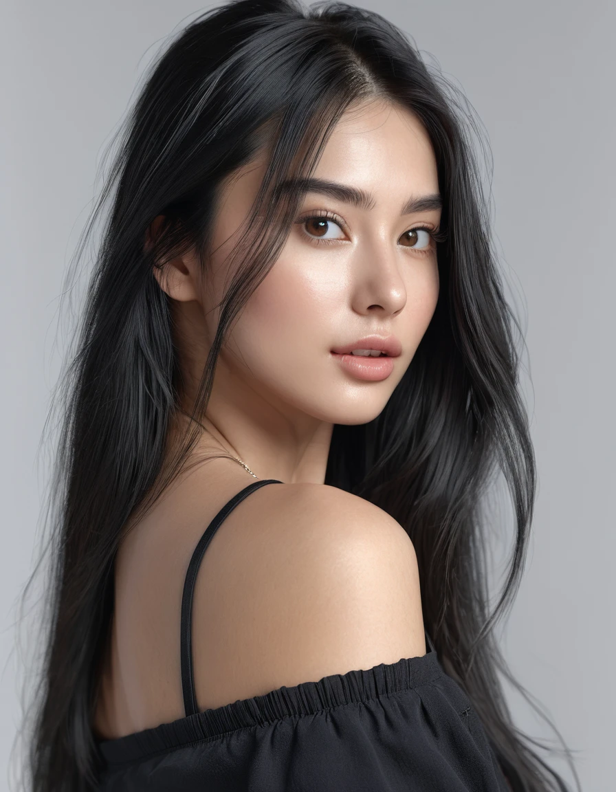 woman, 25 years old, Ultra Definition, (photorealistic: 1.4), 8k, premier quality, Detailed backgrounds, delicate face, Natural makeup, raw photo, iphone, HdR, white skin, long hair, straight hair, Skinny body, black hair, sexy clothes, Whole body, let&#39;s use this same model, big breasts, small stature, wavy hair, Blonde, sexy clothes