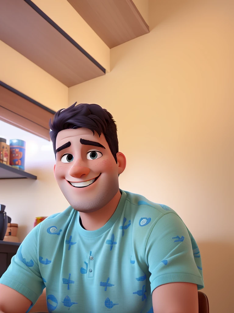 man with smile disney pixar style
