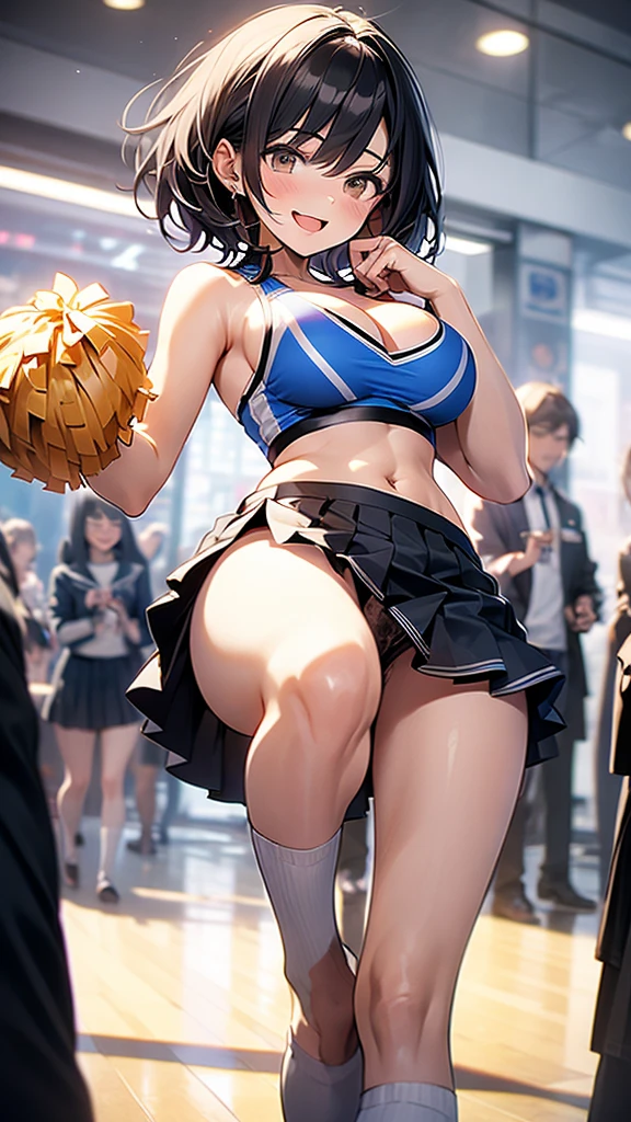 (solo), (1 skinny cheerleader rooting for viewer), (violently bouncing large breasts:1.2), cleavage, (dancing violently:1.2), shaking chest, open legs, lifting own leg up, BREAK, (short cheer uniform), sleeveless, bared stomach, flapping too short skirt. show off thigh gap, long skinny legs, bared legs, nsfw, orgasm, heavy breathing, pussy juice,
กระโปรง เปิด มองเห็น กางเกงใน, กางเกงในสีขาว, camel toe, เปิดกระโปรง โชว์กางเกงใน, ชุดรัดรูป,