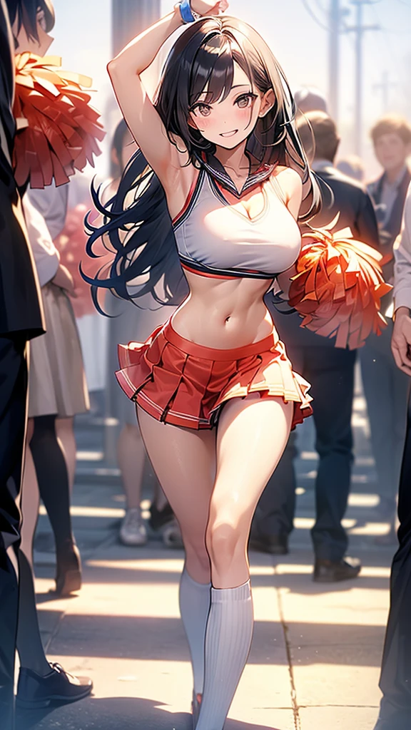 (solo), (1 skinny cheerleader rooting for viewer), (violently bouncing large breasts:1.2), cleavage, (dancing violently:1.2), shaking chest, open legs, lifting own leg up, BREAK, (short cheer uniform), sleeveless, bared stomach, flapping too short skirt. show off thigh gap, long skinny legs, bared legs, nsfw, orgasm, heavy breathing, pussy juice,
กระโปรง เปิด มองเห็น กางเกงใน, กางเกงในสีขาว, camel toe, เปิดกระโปรง โชว์กางเกงใน, ชุดรัดรูป,