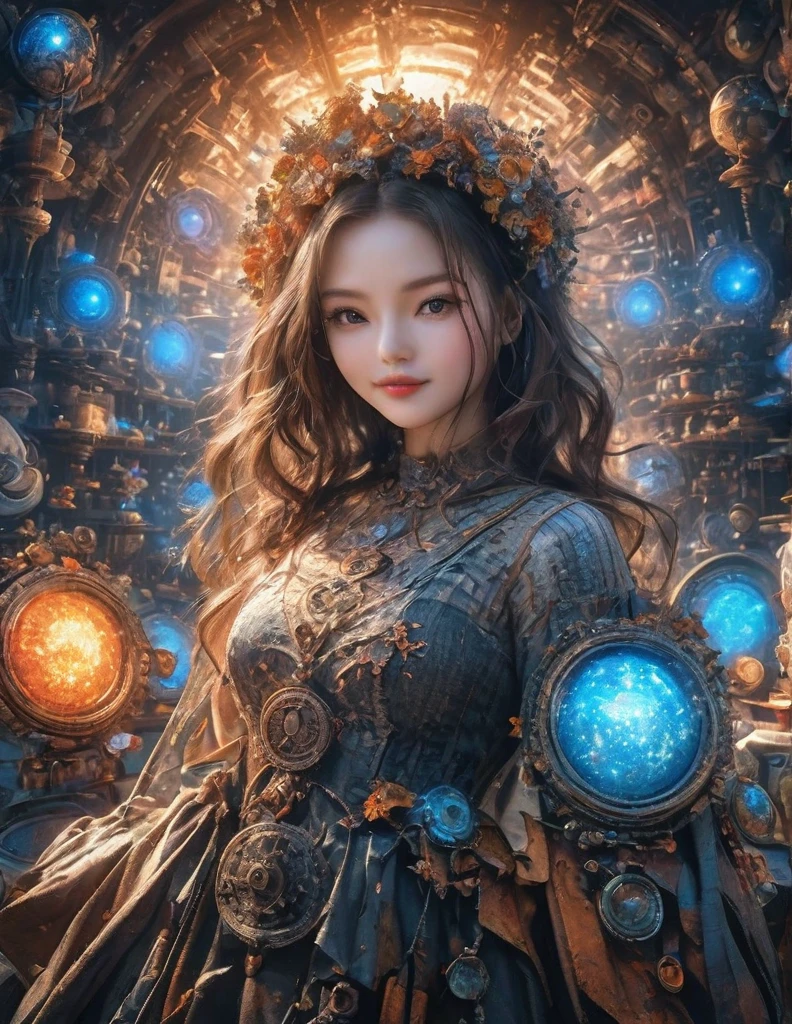 ((((Black light poster art)))), Design a captivating work of art,Featuring a mysterious and fascinating space explorer, Decorated with glowing celestial symbols,Surrounded by rotating galaxies, sense of adventure