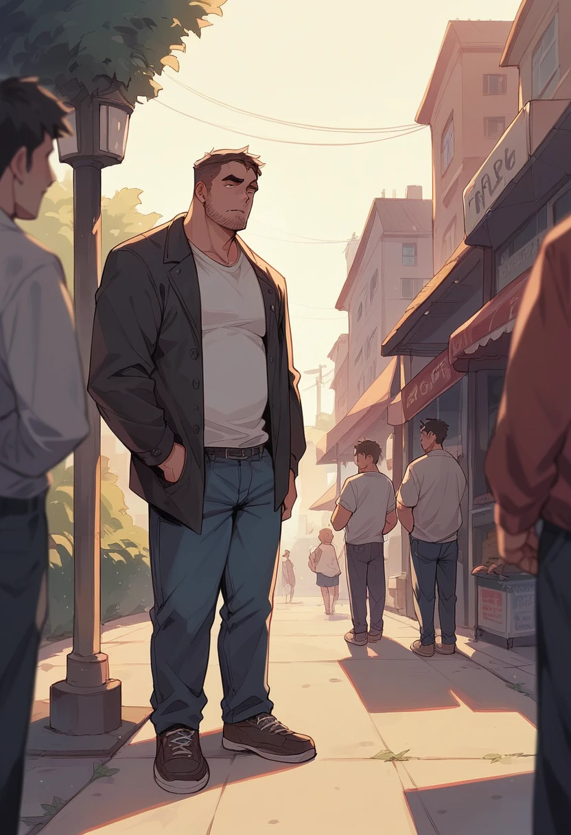 Big man naked in public