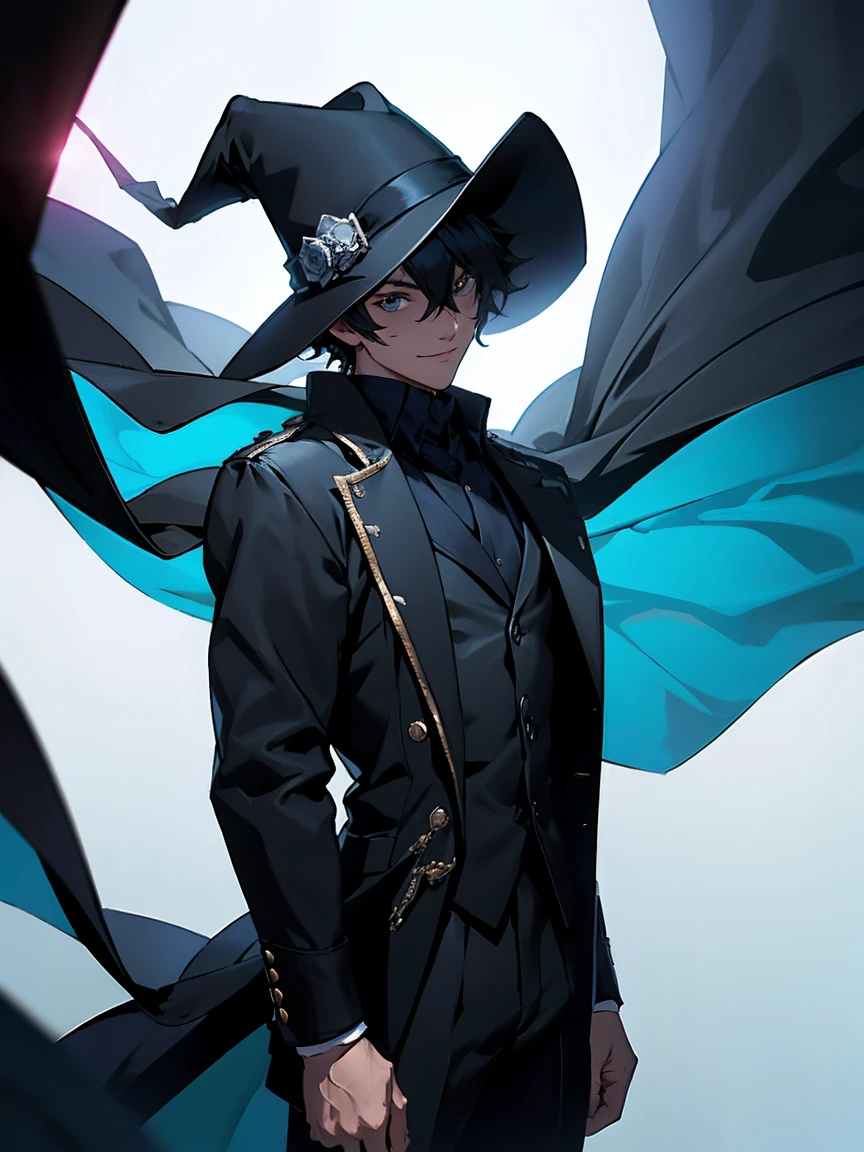 (Depth of written boundary, f/4.0, 135mm, Nikon, uhd, masterpiece, Super detailed,4K,Wide-area lighting)、One male、phantom thief&#39;s outfit、silk hat、Fearless smile