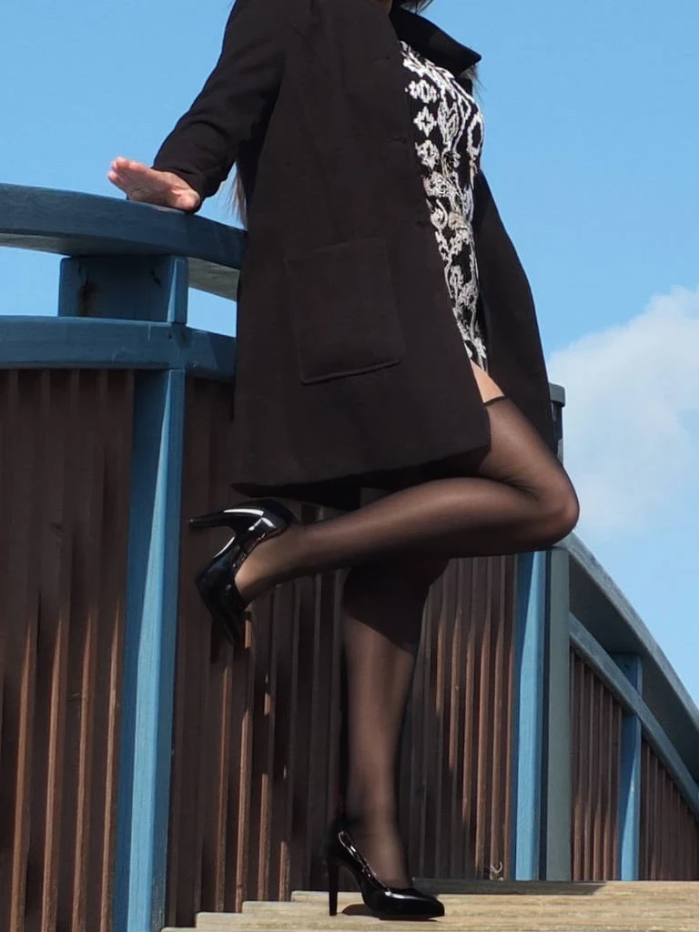 black transparent Ultra-realistic thighhighs