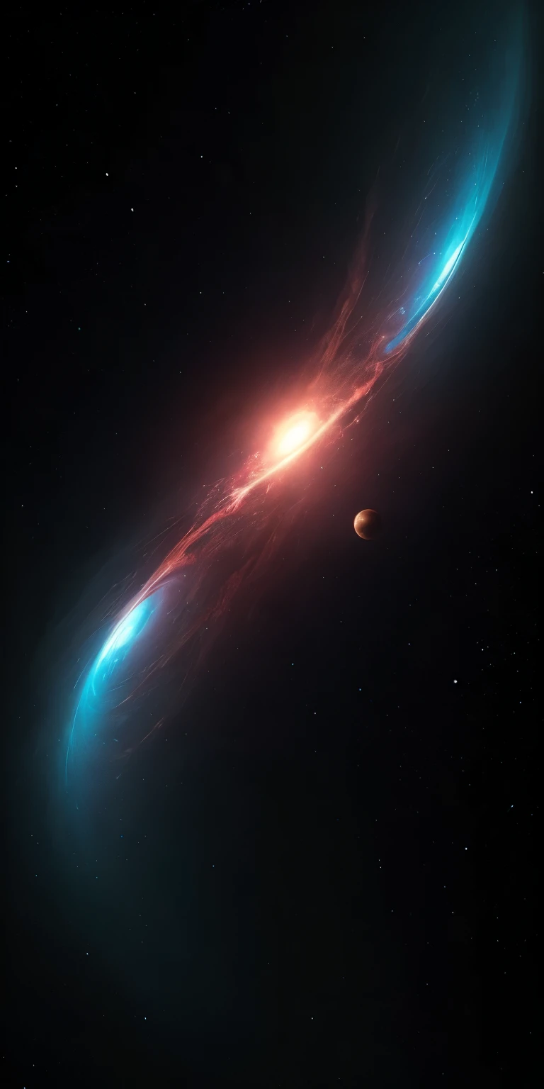 ((master)), ((best quality)), ultra-detailed CG unity 8k wallpaper, incredibly delicate and beautiful illustration, floating, high resolution, dynamic, In the image you can see two hypermassive black holes colliding, creating a bright teal square