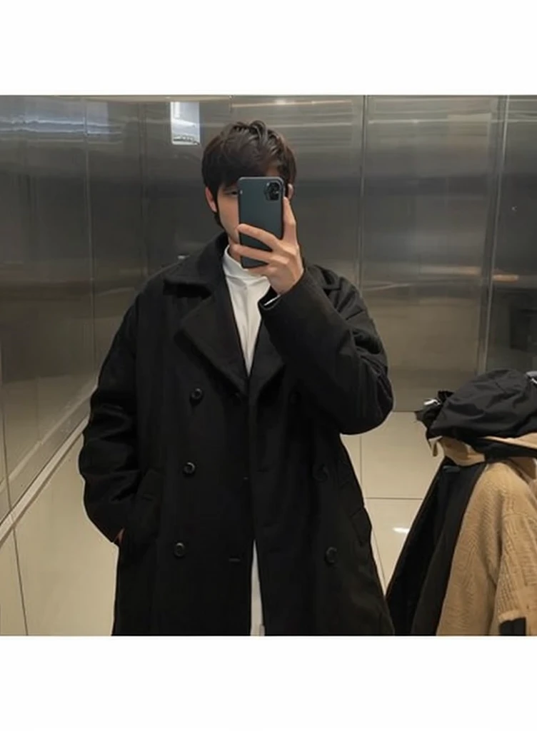 Guy selfie wearing coat