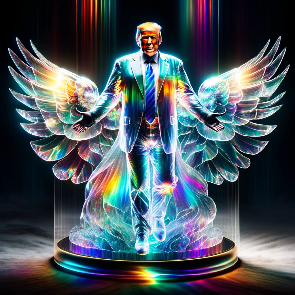 hyper detailed masterpiece, dynamic realistic digital art, incredible quality,transparentes, Donald Trump, Good luck, protection DonMSp3ctr4lXL