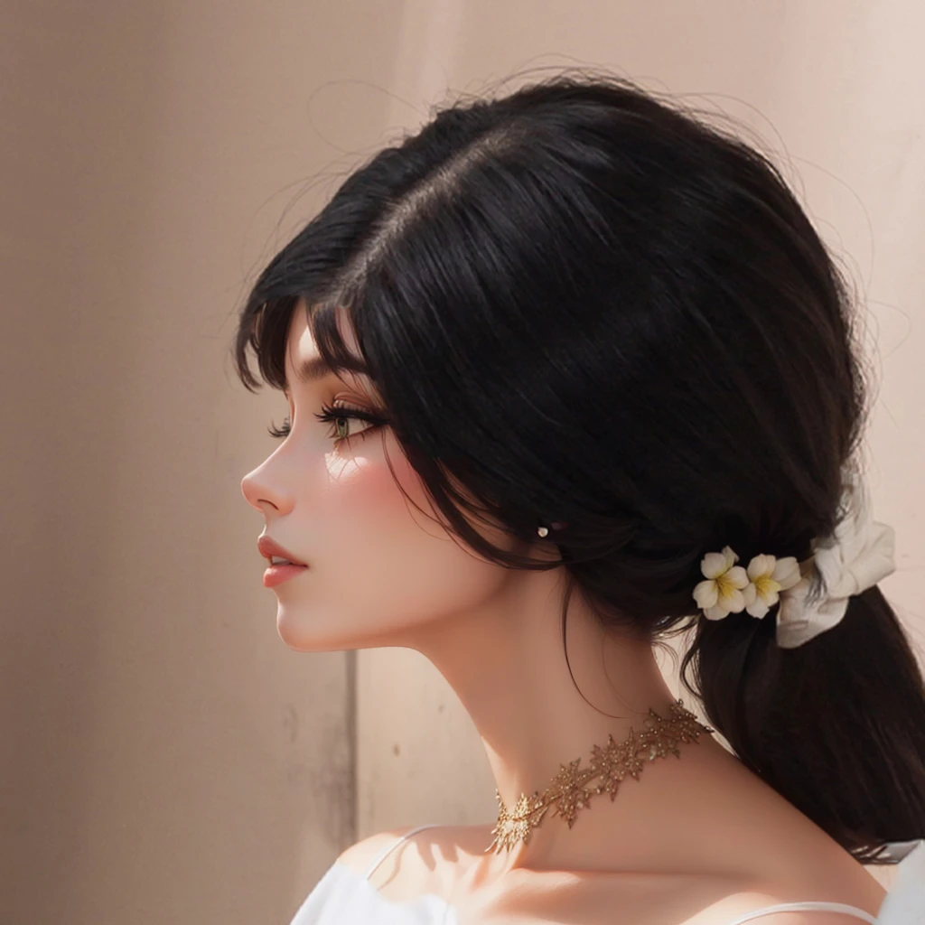 Woman&#39;s face profile
