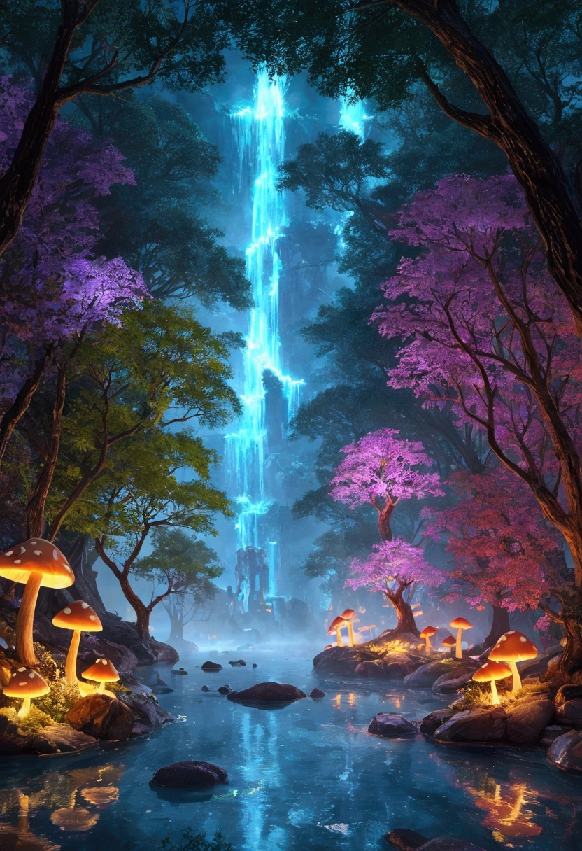 
    "A magical forest with glowing mushrooms and fairies dancing among the trees"
    "A surreal landscape with floating islands and crystal waterfalls"
    "A dreamlike cityscape with towering spires and glowing neon lights"
　"dashed eye"