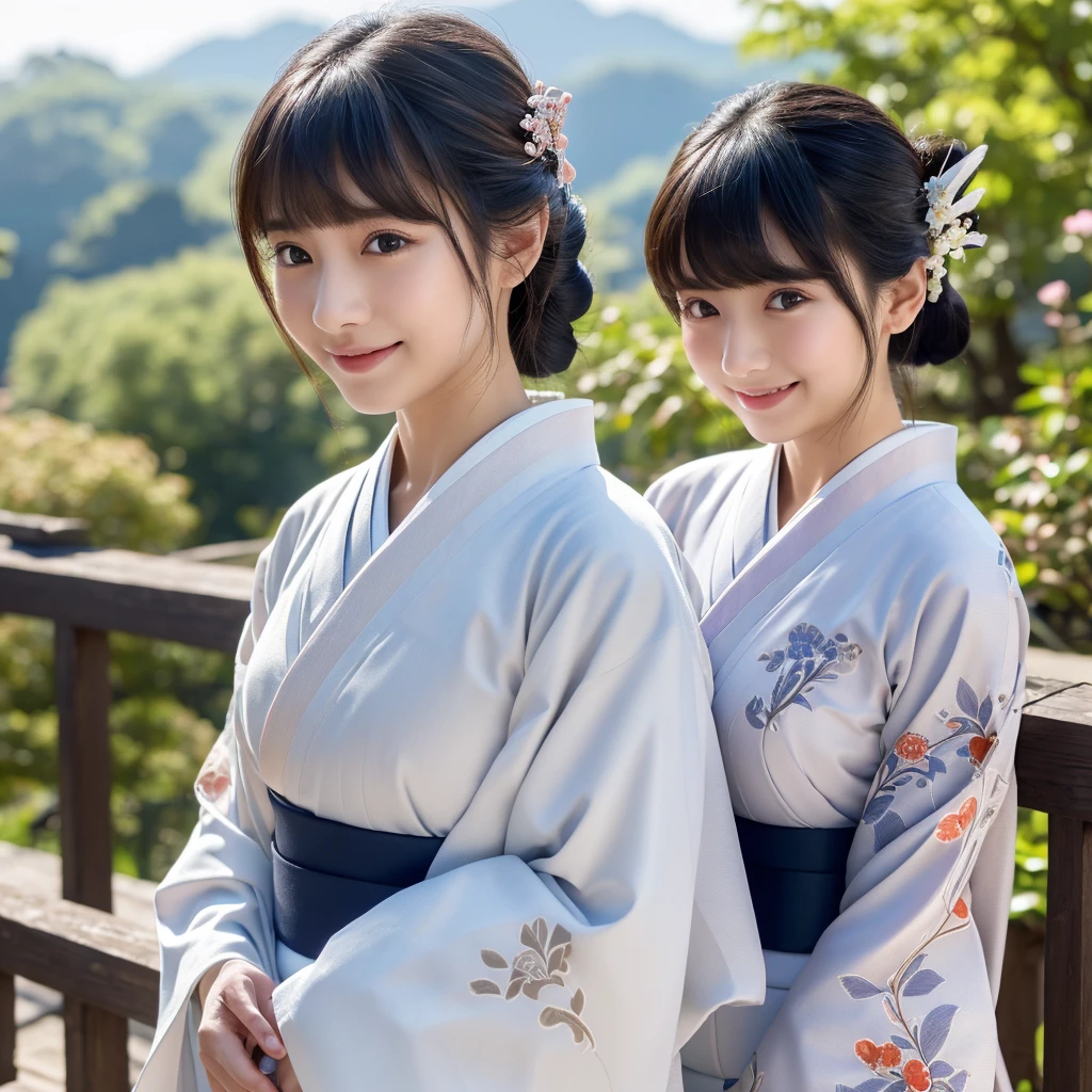 (8K、Raw photography、top-quality、masterpiece:1.2)、Ultra-detail、超A high resolution、(realisitic、photoRealstic:1.37)、portlate、High-detail RAW color photos、professional photograpy、extremely delicate and beautiful、A highly detailed、 8K Wallpapers、magnificent、finely detail、huge filesize、Official art、Highly detailed CG Unity 8K wallpapers、highly detailed beautiful girl、extra detailed face、extremely detailed eye、highlydetailed skin、extremely detailed fingers、highly detailed nose、highly detail mouth、perfect anatomia、highly detailed back ground、Highly detailed attire、1 girl、(18year old:1.210 generations、Cute s、famous Japan idol、cute littl tits:1.2)、Realistic bPetite、fair white skin、shinny skin、slenderbwell-styled、A darK-haired、Hair collection、(Pattsun bangs:1.2)、A smile、kawaii、young、kawaii faces、Lifelike face、Beautiful eyes、Sauce order、(kimono:1.4)、Dense embroidery、耳?????? Ring、(hair adornments:1.2)、eye、cowboy shot、frontage、standing athletic pose、Contrapo、outside of house、(natta:1.4)、bathrobe、kyoto、Dynamic lighting、Valley、