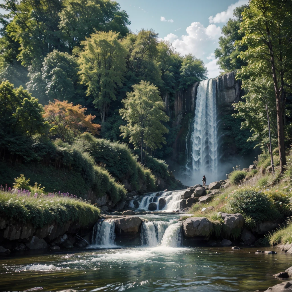 Style, ChromaV5, nvinkpunk, (extremely detailed 8k CG unit wallpaper), an image of a majestic river, trees on the sides, small waterfall, intense fog, award-winning photography, chromatic aberration, detailed, HDR, Bloom, Monet style, Pissarro and Sisley, trend at ArtStation, trend at CGSociety, midjourney art