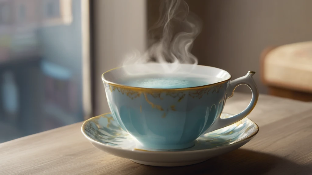 (Highest quality, 4K, 8k, High resolution, masterpiece: 1.2), Super detailed, (Realistic, photoRealistic, photoRealistic: 1.37),High quality photos, (Aromatic vapor coming out of a teacup: 1.37), Ceramic Teapot, Porcelain Teacups, Morning sunlight shining through the window, Steaming teacups,