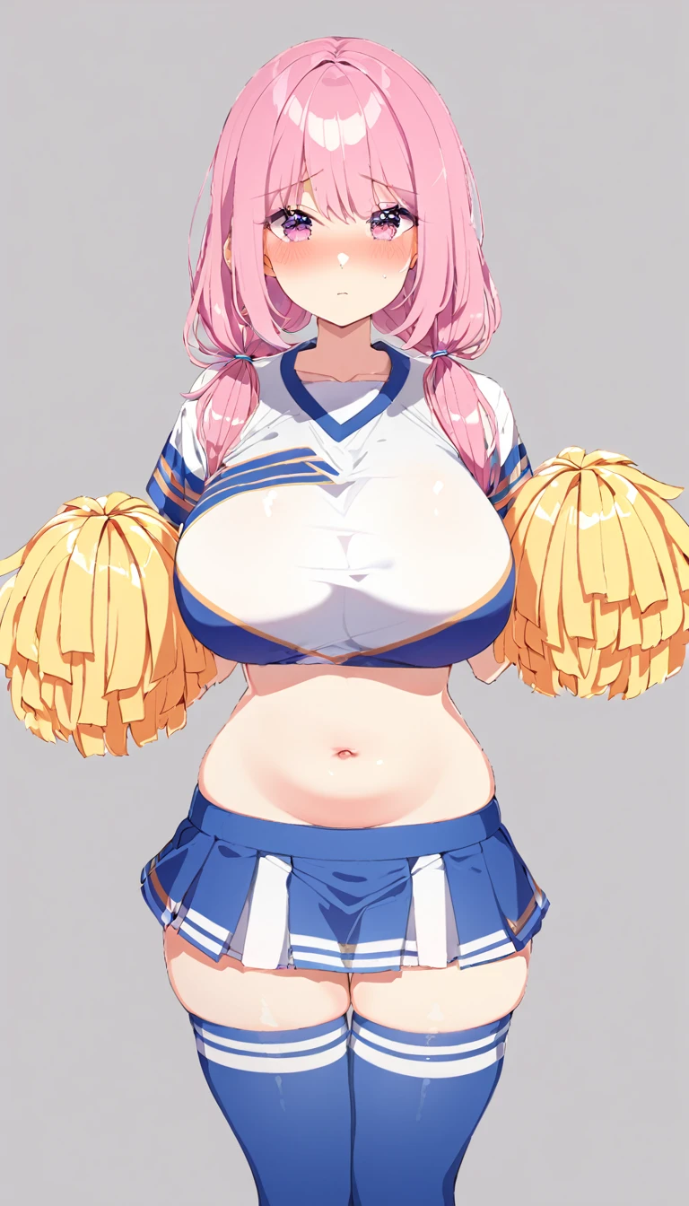 ((nsfw, nude,show off nipple,highest quality,aroused,beautiful busty,beautiful eyes,beautiful face,detailed eyes,beautiful pussy,side-tie panties, huge breasts,masterpiece, High resolution,best quality, masterpiece, high quality, insanely detailed, one girl,bitch)), (((one girl,ichika nakano,cheerleader,))), one-piece , breasts, pantyhose, blush, standing