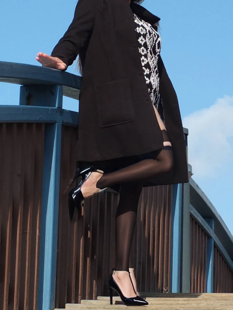 white transparent Ultra-realistic thighhighs, stilettos, stockings