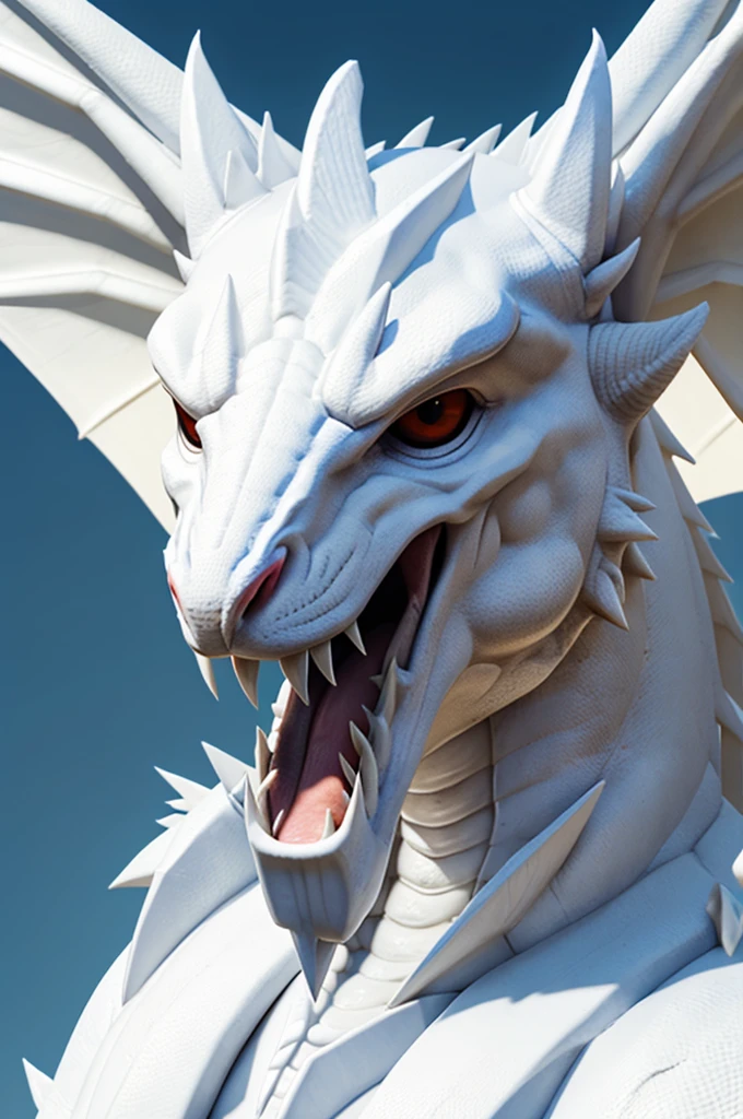  An icon of a white dragon's head that isn't too detailed or realistic. It is facing in a 3/4 angle.