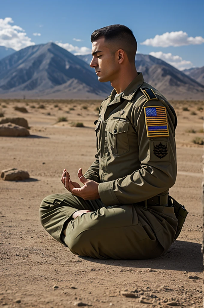 soldier meditating