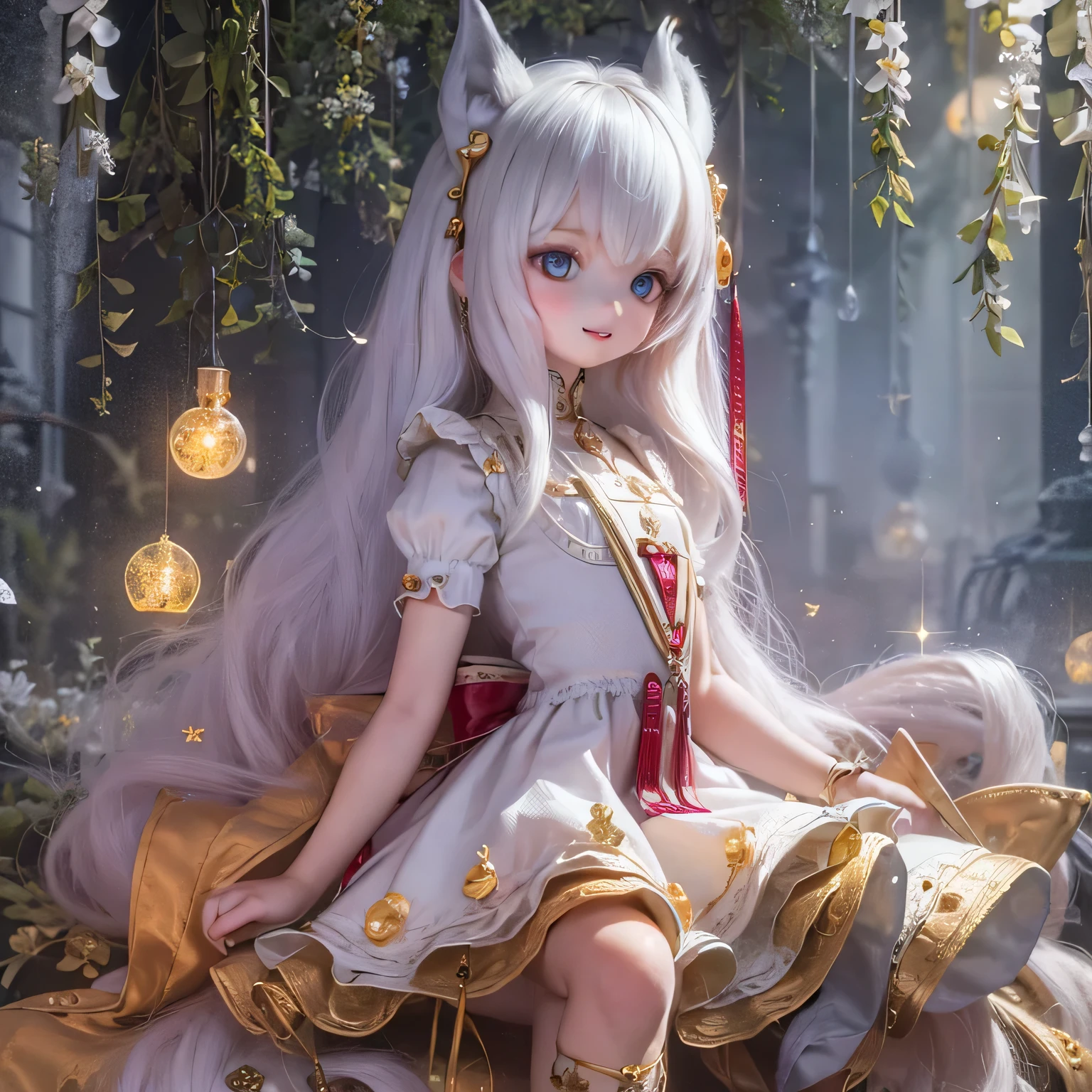 (Highest quality, High resolution, Realistic:1.37),Very detailed, Beautiful details,Beautiful lip detail,Very detailed目と顔,Long eyelashes,One Girl,Portraiture,Sharp focus,Vibrant colors,Soft lighting,Fenrir Girls,Fantasy elements,Snow Scene,Ice Magic,Flowing Hair,Heavenly beauty(((((whole body)))))(((((Princess Dress)))))cute  yo  cute  whole body  (((Cute pose)))(((((((ch)))))(((pretty girl)))flat chest shoesタイツ contrapposto、ショートドレス
smile curtsey skirt lift