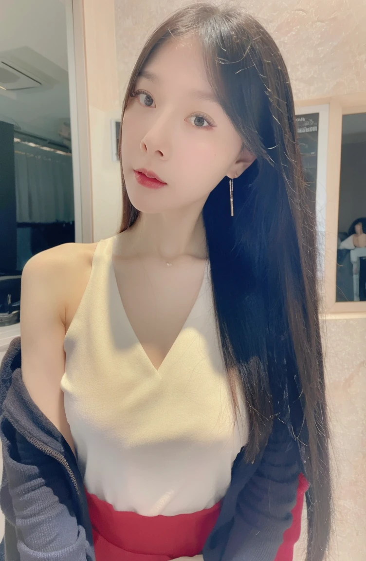 1girl, beautiful detailed eyes, beautiful detailed lips, extremely detailed face, long eyelashes, flawless skin, flowing long black hair, shiny hair, intricate makeup, delicate eyeshadow, light freckles, plain hanfu dress, shoulders, arms, (best quality,4k,8k,highres,masterpiece:1.2),ultra-detailed,(realistic,photorealistic,photo-realistic:1.37),cinematic lighting, warm color tones