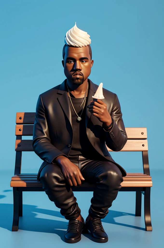 mini kanye west, in a suit, sitting on a bench, eating ice cream sandwhich, 3d illutration, 3d illustration, 3d illustration, inspired by Chris LaBrooy, intricate 3d illustration, 3d epic illustrations, behance 3d, sergey zabelin, 3d matte illustration, 3d minimalistic art, trend on behance 3d art
