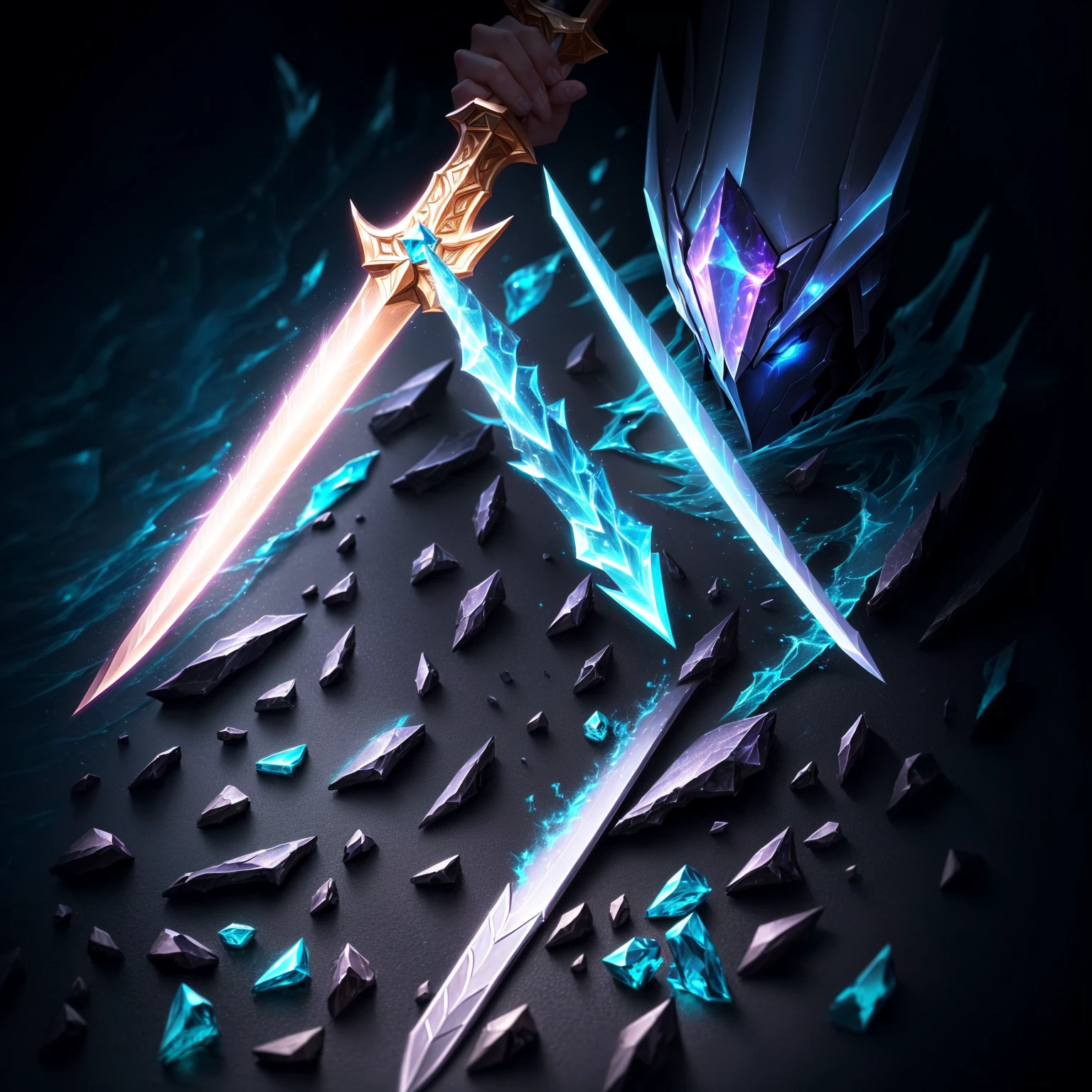 a close up of a person holding a sword in front of a diamond, 8k hd wallpaperjpeg artifact, 8 k hd wallpaperjpeg artifact, official splash art, iconic character splash art, splash art, league of legends arcane, arcane jayce, character splash art, style of league of legends, riot games concept art