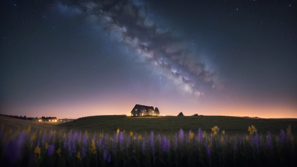a dark sky with a house and a field of flowers, night sky photography, astrophotgraphy, night sky full of flowers, night covered in stars, stary sky, starlit sky, milkyway light, starry skies, astrophotography, mikko lagerstedt, milkyway, starry sky 8 k, milky way, breath taking, breathtaking stars