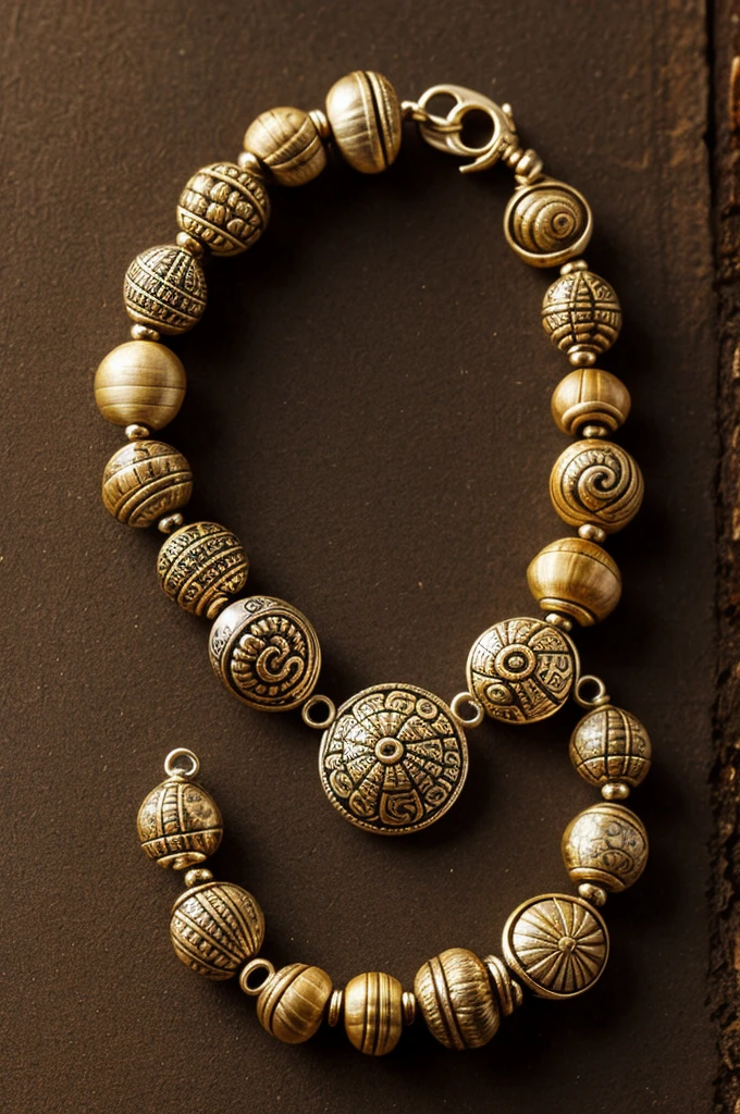 Ancient bracelet of indigenous peoples. Made with snails or small shells of different shapes 