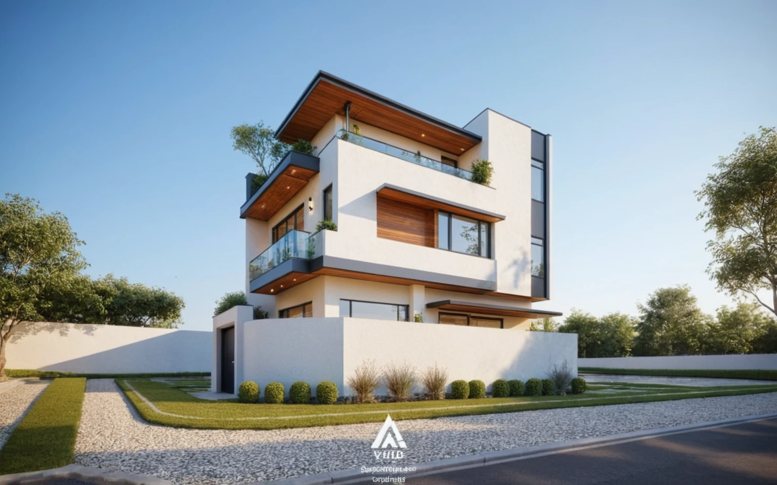 (Description of the first floor, ((white wall:1.2) mix design (Black aluminum brace separates villa floors)) , glass ceiling, and additional black marble map, (LED aluminum bar lights installed in ceiling and ceiling for exterior design), (2-sided spotlight for exterior design on the fence and door of the house), lighting steps leading up to planting flowers), modern villa design, streets, roads, first-floor commerce, vehicles, pedestrians, busy streets, Photorealism, masterpiece, Hyperrealistic, best quality, perspective, volumetric lighting, natural light, three-stage building, dawn light, movie light, (Neutral lighting is suitable for the Building, light color thermometer lighting), (architectural design visualization), (reflection), (focus on object), (material normal bump real reflection), (scattered light), (light ray), (multi-beam light), (sunbeam) (multi-level reflection), (chao vantage software visualization render), (((Best Quality))), ((Masterpiece)), ((best illustration)), ((best shadows)), (( Super Detail)), (Intricate lines), (Photorealism),(hyper detail), ((archdaily)), ((award winning design)), (dynamic light), ((spotlight)), (perfect light), ( shimering light), ((photorealistic)), ((intricate detail)), ((extreme detail)), ((crazy detail)), ((octane render)), ((trending on artstation)), ((High- fidelity)), ((Viwvid)), ((Crisp)), ((Bright)), ((Stunning)), ((Eye-catching)), ((High-quality)),((Sharp)), ((day sun environment)), ((Illuminating)), ((Flawless)), ((High-quality)),((Sharp edge render)), ((medium soft lighting)), ((photographic render)) , ((detailed archviz)), ((reality environment))