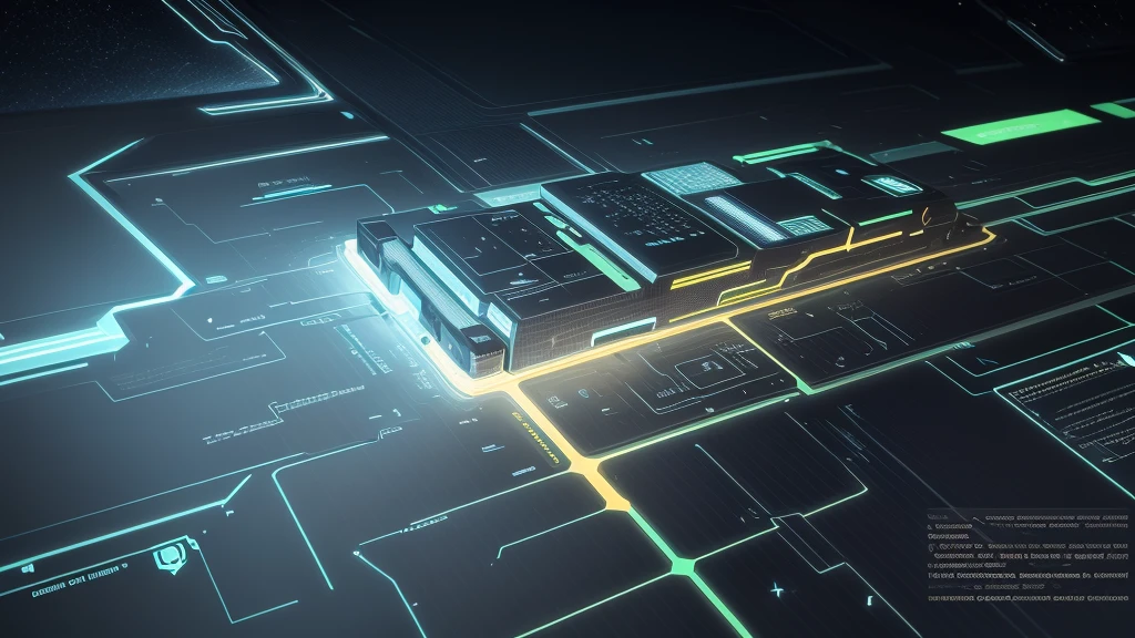 Generate a conceptual image of a sci-fi route map that showcases GPS navigation and positioning with added technological elements. The design should include professional and futuristic elements such as digital grids, glowing lines, and high-tech icons. The overall style should be sleek and sophisticated, emphasizing precision and innovation in navigation and positioning technology.