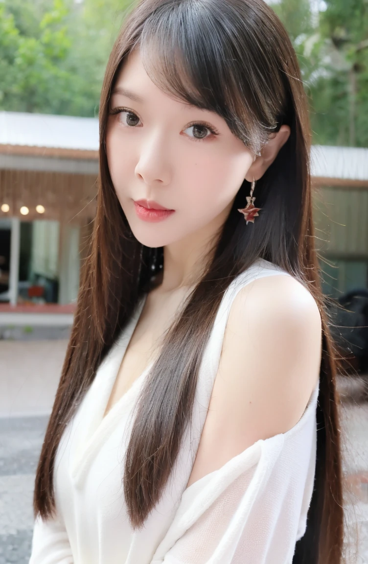 1girl, beautiful detailed eyes, beautiful detailed lips, extremely detailed face, long eyelashes, flawless skin, flowing long black hair, shiny hair, intricate makeup, delicate eyeshadow, light freckles, plain hanfu dress, shoulders, arms, (best quality,4k,8k,highres,masterpiece:1.2),ultra-detailed,(realistic,photorealistic,photo-realistic:1.37),cinematic lighting, warm color tones
