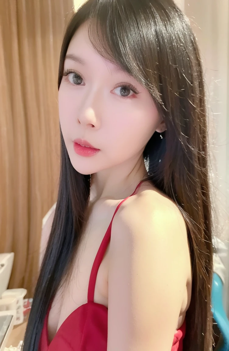 1girl, beautiful detailed eyes, beautiful detailed lips, extremely detailed face, long eyelashes, flawless skin, flowing long black hair, shiny hair, intricate makeup, delicate eyeshadow, light freckles, plain hanfu dress, shoulders, arms, (best quality,4k,8k,highres,masterpiece:1.2),ultra-detailed,(realistic,photorealistic,photo-realistic:1.37),cinematic lighting, warm color tones