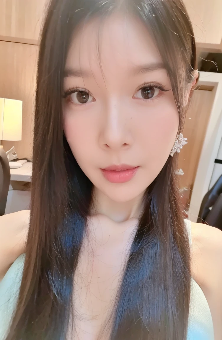 1girl, beautiful detailed eyes, beautiful detailed lips, extremely detailed face, long eyelashes, flawless skin, flowing long black hair, shiny hair, intricate makeup, delicate eyeshadow, light freckles, plain hanfu dress, shoulders, arms, (best quality,4k,8k,highres,masterpiece:1.2),ultra-detailed,(realistic,photorealistic,photo-realistic:1.37),cinematic lighting, warm color tones
