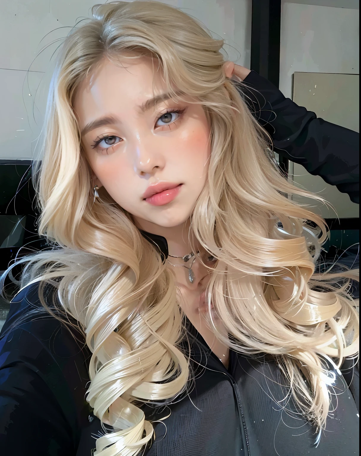 Jenni Blackpink HD with cute lips and huge, an Asian adult woman , beautiful hair, Arms pretty , seios grandes , fleshy lips, olhos bonitos, olhos bem bonitos, cabelo bem preto