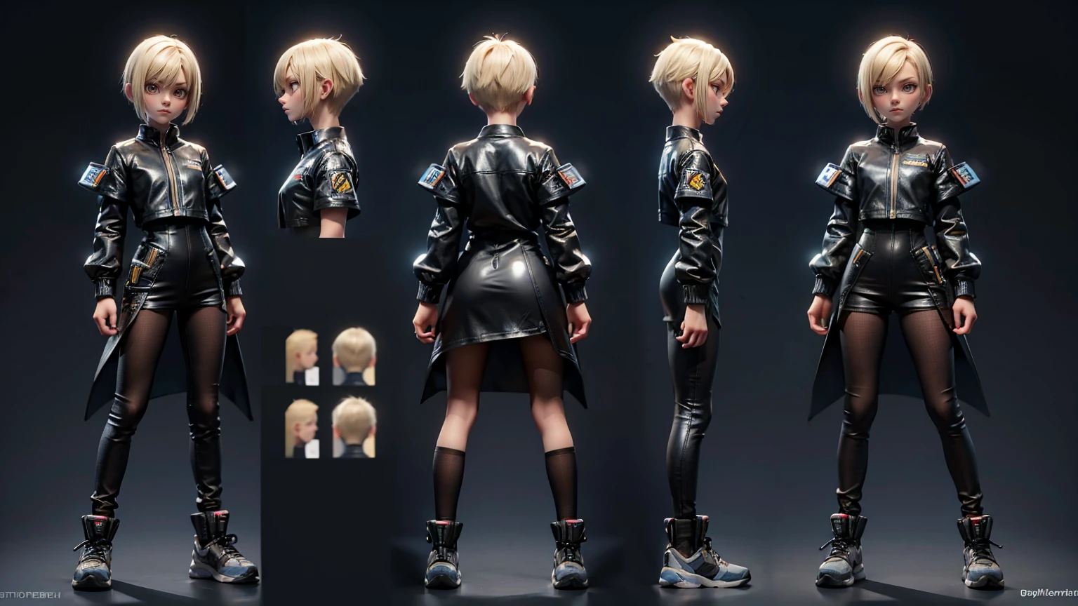 game boy ,, wearing a futuristic gaming dress like jeans and shirt in black color,, blond hairs, futuristic dress, sports shoes, gaming full straight standing pose, 14yo student, , Full body, boy, , gaming boy, Simple plain background, HD, standing, modern futuristic dress, front view, modern dresses, unique, Buzz Cut hair style, short hairs. +3 View prompt standing, 3 View Drawings, side and Front and back, Character Sheet, Full body, Simple white background, character reference sheet, Concept art, design sheet, Character Design, full body adoptable horizontal clear character style sheet