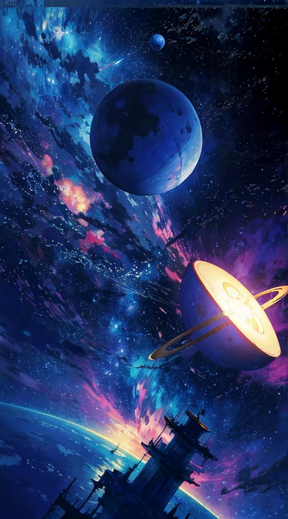 Pillar of light in the center,Fantasy,Fantasy,Beautiful sky anime scene with stars and planets, Space Sky. by makoto shinkai, anime art wallpaper 4k, anime art wallpaper 4k, Anime Art Wallpapers 8K, anime wallpaper 4k, anime wallpaper 4k, 4k anime wallpaper, Anime Sky, Awesome Wallpapers, Anime Background, Heavenly planets in the background, Anime Background art