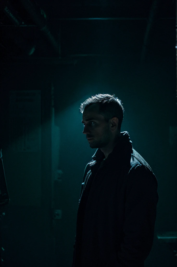image of a man with anxiety in a dark environment