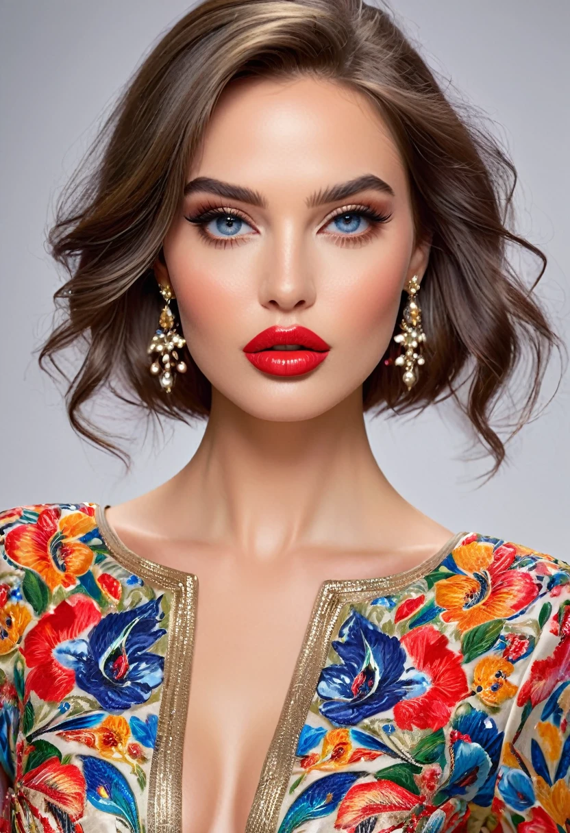 best quality,High resolution,illustration de mode,elegant models,Beautiful detailed eyes,Detailed lips and face,mode glamour,poses de piste,couleurs vives,Elegant dresses,accessoires magnifiques,éclairage de studio professionnel,peinture ultrafine,realistic textures,Parcours artistique