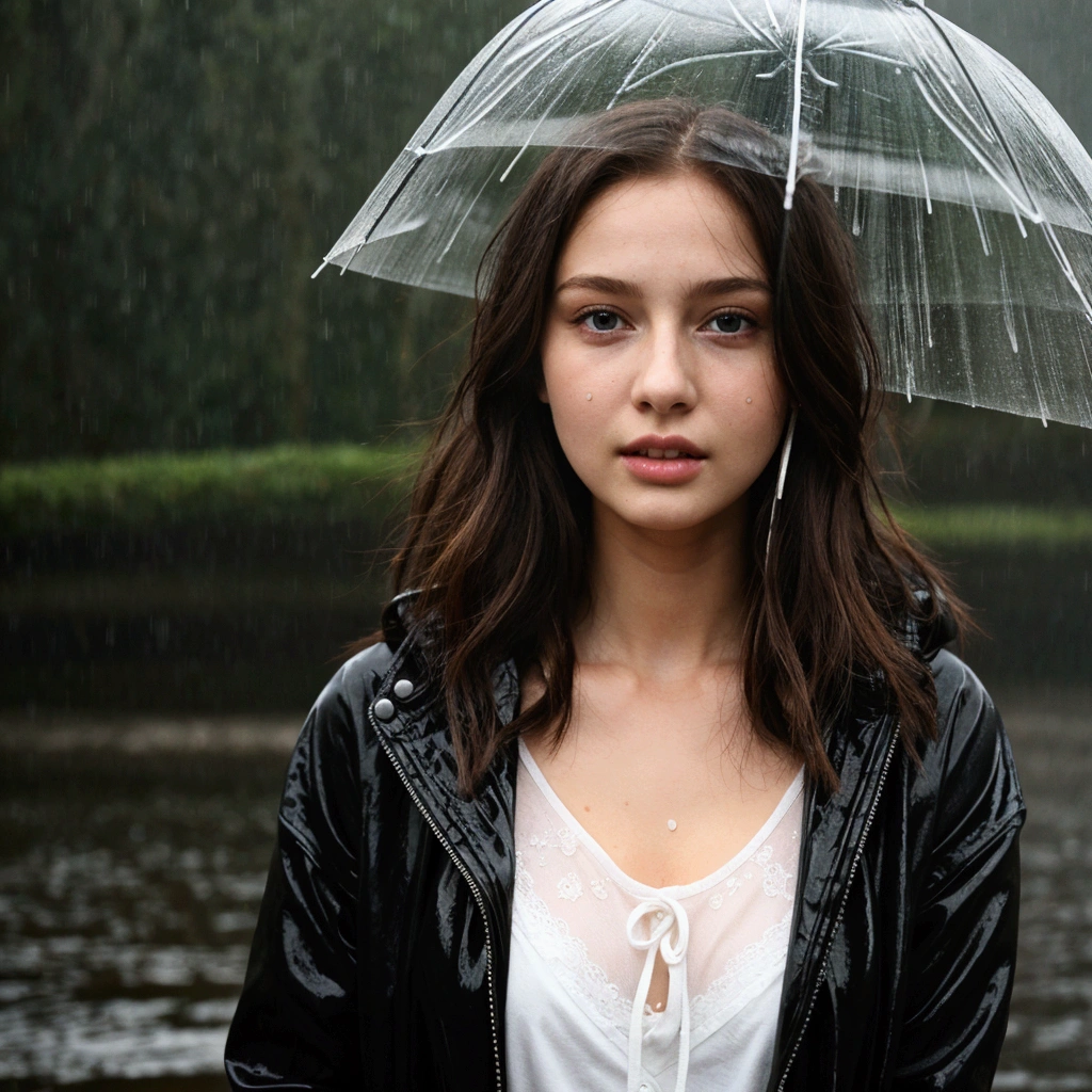 best (sophie mudd:madi teeuws:0.5) (so young) standing in the pouring rain, soaking wet