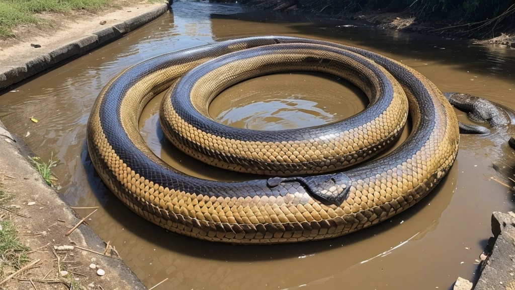 gigantic snake found dead by fishermen in river