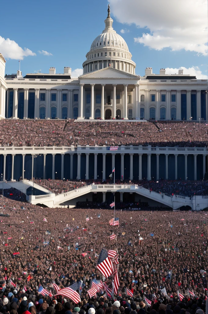 Create a crowd at a presidential inauguration