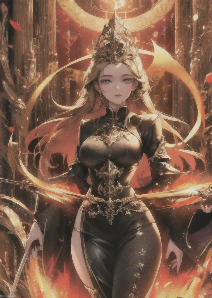 (masterpiece, best quality, ultra-detailed, highres), perfect face, sidelighting,official style,dark souls,fire protection woman, lustrous skin, standing,
(bloom), lighting, ray tracing,