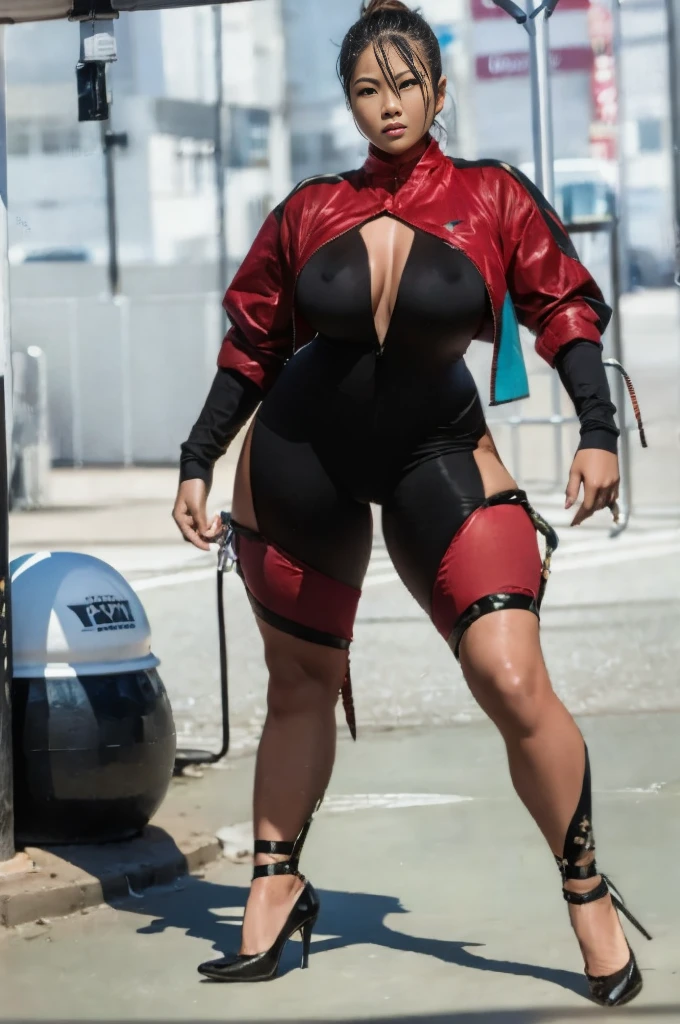 30-year-old Asian female gladiator posing for a photo,Tall and y,nudty and sweaty,Shiny muscle lines,Sense of Power,Large Breasts,Bocks,Mature ming,Lewdure ,exposed,Camel tipple,Y-hair details,NSe liquid,Wxy super high heels,The charming and seductive en,Fighting breath