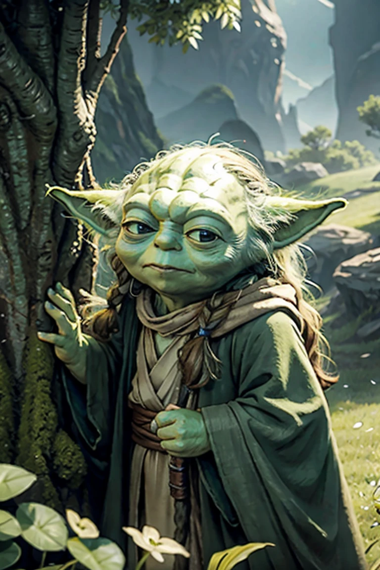 yoda with long hair