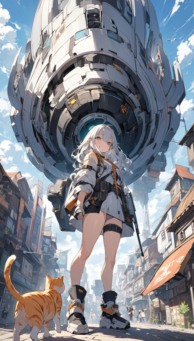 Cities 1000 Years After Human Extinction, There was a girl with a railgun，a cat
